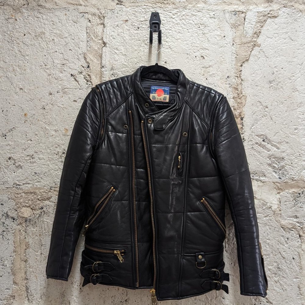 Blackmeans Convertible Quilted Leather Jacket